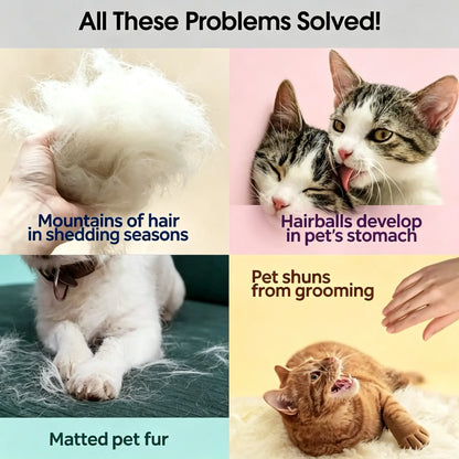 Pet Grooming Glove - Dual-Function Deshedding Brush and Silicone Massage Tool for Effective Fur Removal in Long and Short Haired Dogs and Cats