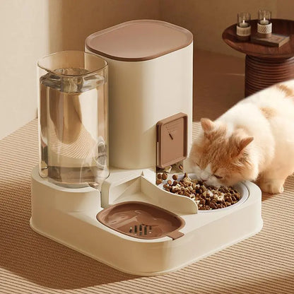 Automatic 2-in-1 Pet Food and Water Dispenser - Large Capacity Feeder for Dogs and Cats - Ideal Holiday Gift for Pet Owners